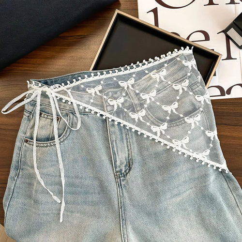 2025 HOT SALE! Y2K Women Lace Tulle Bandage Skirt Stacked Lace Half