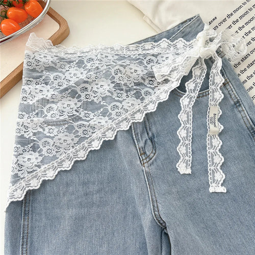 2025 HOT SALE! Y2K Women Lace Tulle Bandage Skirt Stacked Lace Half