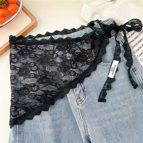 2025 HOT SALE! Y2K Women Lace Tulle Bandage Skirt Stacked Lace Half